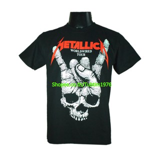 เสื้อยืดผ้าฝ้ายพรีเมี่ยมเสื้อวง Metallica เสื้อวงดนตรีร็อค เดธเมทัล เสื้อวินเทจ เมทัลลิกา MET1750