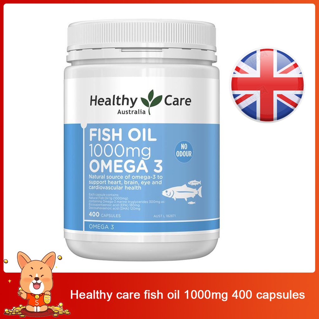 (Exp.03/2027)Healthy care fish oil 1000mg Omega-3 400 capsules