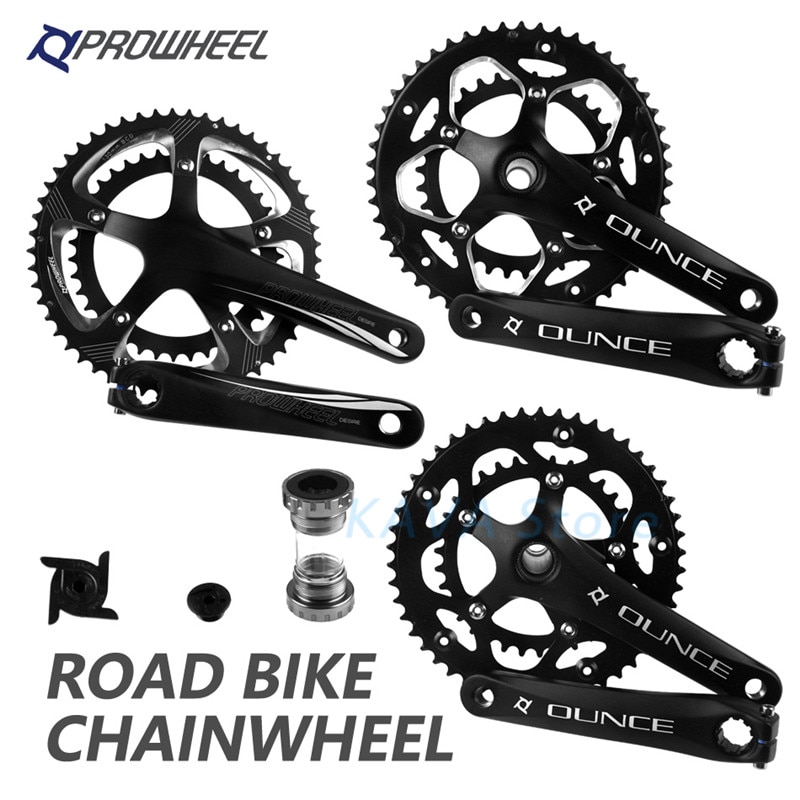 PROWHEEL Hollow Double Chainring แผนที่จักรยาน 110 BCD 130 BCD จักรยานเฟืองข้อเหวี่ยงวงเล็บด้านล่าง 