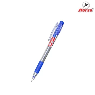 Horse(ตราม้า) ปากกาลูกลื่น กด ตราม้า 0.7 mm. H-801 ด้ามใส มีสีน้ำเงิน/ดำ/แดง จำนวน 1 ด้าม