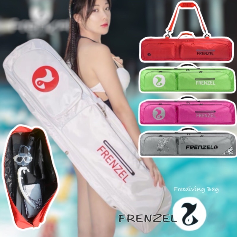 พร้อมส่งในไทย!!! กระเป๋าฟินฟรีไดฟ์ ผ้ากันน้ำ กระเป๋าใส่ครีบยาวมีสายสะพาย กระเป๋าใส่อุปกรณ์กีฬาทางน้ำผ้ากันน้ำ