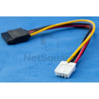 Floppy FDD 4-Pin Female to SATA 15-Pin Female HDD Power Supply Cable สายไฟ