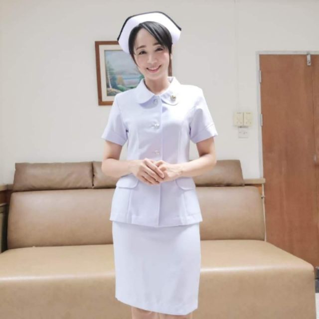 ชุดพยาบาลสำเร็จรูป ชุดนางพยาบาล เสื้อพยาบาลและกระโปรงพยาบาล ไซด์sss-xl ชุดละ770บาท ไชด์ xxl ขึ้นไปชุดละ830 บาทคะ