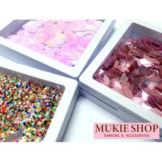 Mukie shop DIY เลื่อม กากเพชร ญี่ปุ่น Glitter (1กรัม,5 กรัม/แพ็ค ) DIYเครื่องประดับ
