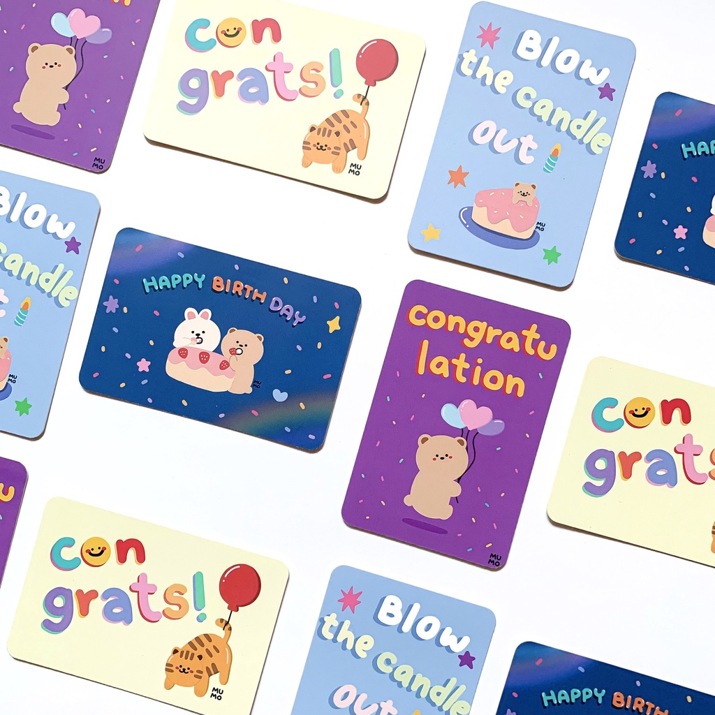 mini card มินิการ์ดอวยพรใบจิ๋ว (เขียนข้อความแจ้งในแชทได้)