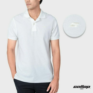 GALLOP : WAFFLE POLO SHIRTS เสื้อโปโลผ้า Waffle รุ่น GP9062 สีขาว  / ราคาปรกติ 1290.-