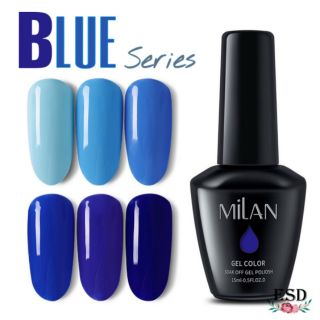 สีทาเล็บเจล Milan สี Blue  ขนาด 15 ml สีทาเล็บเจล  ได้รับมาตราฐาน SGS/MSDS  + เก็บปลายทาง