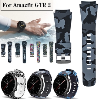 สายนาฬิกาข้อมือซิลิโคนลายพรางสําหรับ Huami Amazfit Gtr2 / Gtr 47 มม . Gtr2 22 มม .