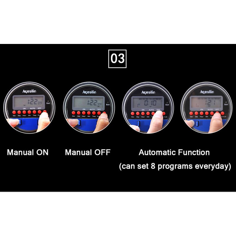 วาล์วตั้งเวลาเปิด-ปิดน้ำอัตโนมัติ8โปรแกรม Aqualin Ball Valve Water Timer Garden - รูปที่ 5