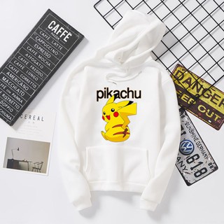 เสื้อแฟชั่นunisex เสื้อยอดฮิตลายPikachu เสื้อแจ็คเก็ต เสื้อฮู้ดแขนยาว+หมวกน่ารัก ลายPikachu แฟชั่น สำหรับหน้าหนาว