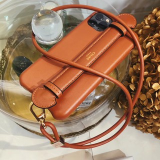 CELINE เคสโทรศัพท์มือถือหนัง กันกระแทก พร้อมสายคล้องข้อมือ สําหรับ iphone 13 12 14 Pro Max 11