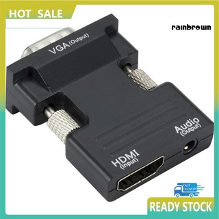 RXL อะแดปเตอร์แปลงเสียง 1080P HDIM เป็น VGA ขนาด 3.5 มม. แบบพกพา พร้อมสายเอาท์พุตเสียง