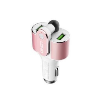 หัวชาร์จรถพร้อมหูฟังบลูทูธ LDNIO CM22 Exquisite Bluetooth Earphones/Car Charger, 4.2A 2-Port Universal Car Charger