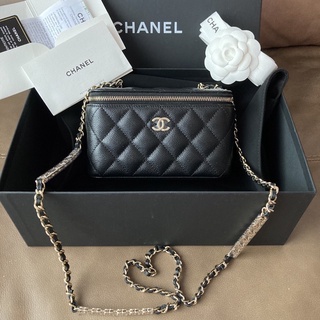 New! Chanel Caviar Vanity Horizontal w CC Chain Bag GHW Holo31