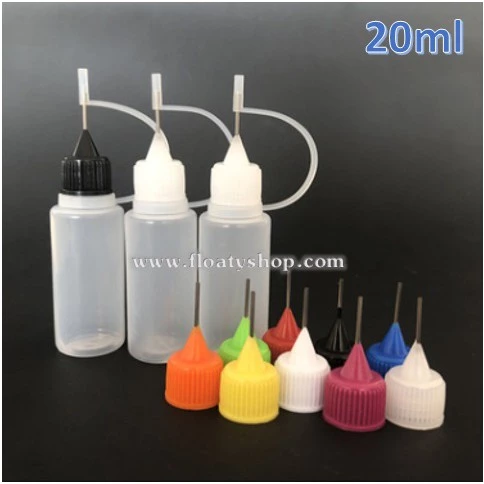 20ml สีขาวขุ่น ขวดหยด หัวเข็ม สำหรับใส่ของเหลว น้ำยา น้ำมัน