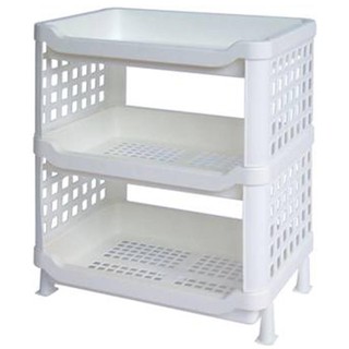 ชั้นวางของ 3 ชั้น MICRON 5883 สีขาว KITCHEN RACK MICRON 5883 3TIER PLASTIC WHITE