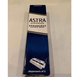 ราคาAstra Blue Stainless Double Edge ใบมีดโกน Astra 100 ใบมีด ใน 1 กล่อง