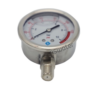 เกจน้ำมัน Silvertec 1 MPa เกลียวออกล่าง 1/4" Oil Pressure Gauge