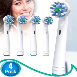 หัวแปรงสีฟันไฟฟ้า 4 ชิ้น Eb - 50 P Braun Oral - B Cross Action Spdivines