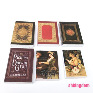 [Xshki] หนังสือจิ๋วสําหรับตกแต่งบ้านตุ๊กตา 1/12 6 ชิ้น