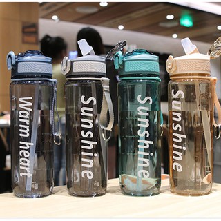 (ส่งจากไทย) ขวดใส่น้ำ กระบอกใส่น้ำแบบพกพา พร้อมหลอดในตัว ขนาด800ml.