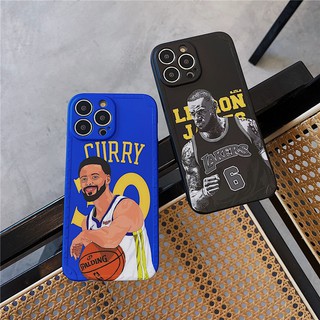 เคสซิลิโคน เคสไอโฟน iPhone 14 Pro Max iPhone 13 Pro Max iPhone 12 Pro Max iPhone 11 Cartoon Lakers James &amp; Curry Silicone Case