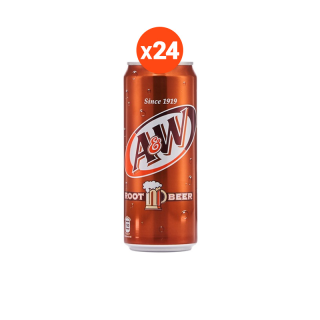 เอ แอนด์ ดับบลิว น้ำอัดลม กลิ่นรูทเบียร์ 325 มล. 24 กระป๋อง A&W Soft Drink 325ml Pack 24