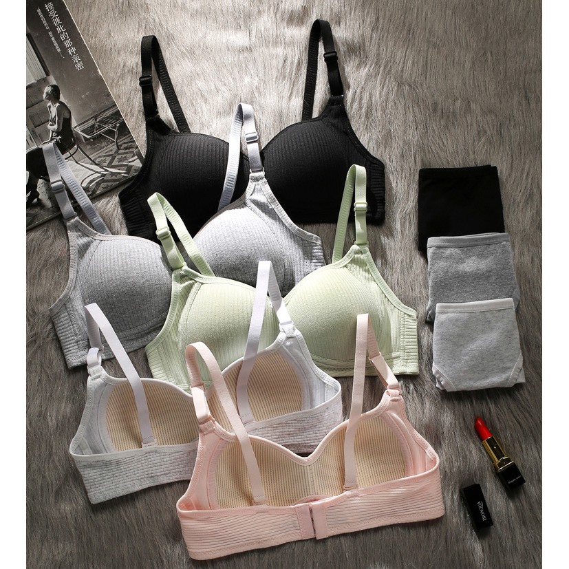 พร้อมส่ง บราเกาะอกลําลอง พร้อมฟองน้ํา 3 ตะขอ Twoan124.th