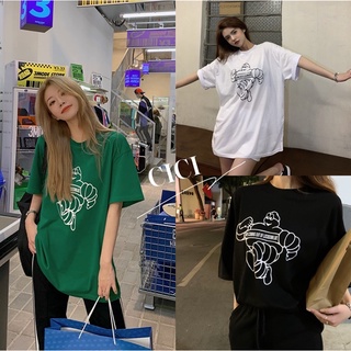 Cici(NO.8912)เสื้อยืดOversize สกรีนลายมิชลิน น่ารักๆ เนื้อผ้าดี