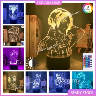 โคมไฟอะคริลิค 3 D Ymir Attack On Titan สําหรับตกแต่งบ้าน