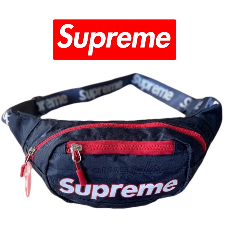 #กระเป๋าคาดเอว#คาดอก#สะพายข้าง#supreme//stn18311ขนาด ยาว14”สูง5.5นิ้ว มี3ช่องซิป