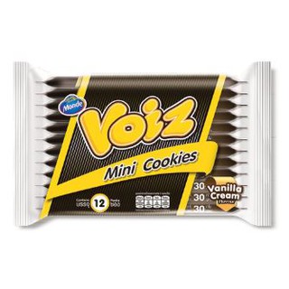 VOIZ MINI COOKIES วอยซ์ มินิคุกกี้สอดไส้ครีมวานิลลา ขนาด 30กรัม ยกกล่อง 12ชิ้น VANILLA CREAM