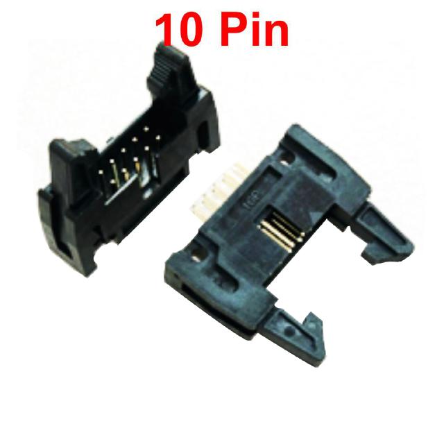 ขั้วบอร์ดเฮดเดอร์ 10P ตัวผู้ขาตรง Board Header Connector ST มีเขี้ยวล็อกคอนเน็คเตอร์