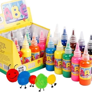 CloudBaby💖ชุดระบายสีจิตรกรรม สีน้ำเข้มข้น สำหรับ 12 สี เด็กล้างทำความสะอาดได้ สนุกปลอดสารพิษ เม็ดสี