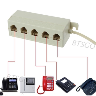 Btsgx Rj11 Jack 5 Way อะแดปเตอร์ปลั๊กแยกสายเคเบิ้ล 6 P4C