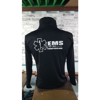 เสื้อคอเต่า ลาย EMS เสื้อกู้ภัย เสื้อการแพทย์ฉุกเฉิน ผ้าโพลีเอสเตอร์