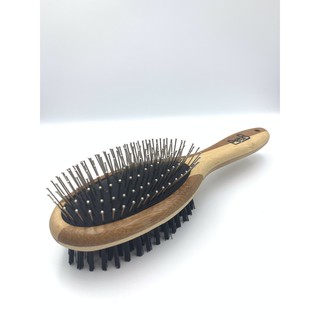 แปรงหวีขนสุนัขและแมว 2 ด้าน  ทำจากไม้ไผ่แท้ GROOMING Bamboo Double Side Brush