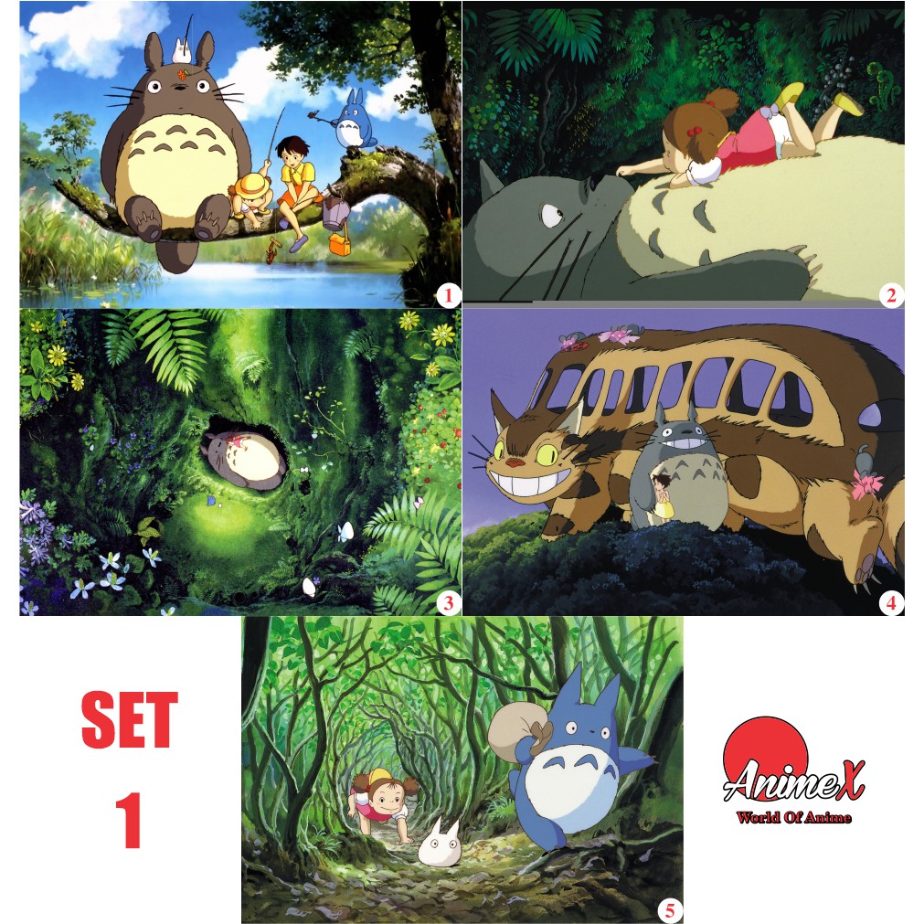 ชุดโปสเตอร์ 5 ชิ้น A3 Anime My Neighbor Totoro -My Neighbor Totoro - สติ๊กเกอร์ติดผนังโดย AnimeX