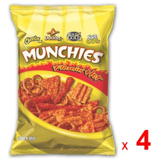 FRITO-LAY MUNCHIES แผ่นข้าวโพดทอดกรอบ และข้าวสาลีอบกรอบ รสเผ็ด มันชีส์ เฟลมมิ่ง ฮอต สแนค มิกซ์ ผสมขนมซันชิปส์ โดริโทส 4