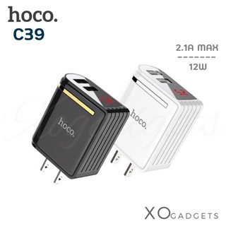 hoco C39 2.4A Max 12W หัวชาร์จบ้าน 2USB พร้อมจอบอกความเร็วขณะชาร์จ (รับประกัน1ปี)