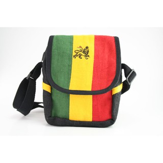 สินค้าราสต้า Bag Shoulder Lion of Judah Velcro Zip กระเป๋าสะพายใยธรรมชาติ LION OF JUDAH ﻿ ขนาด 6×9 นิ้ว