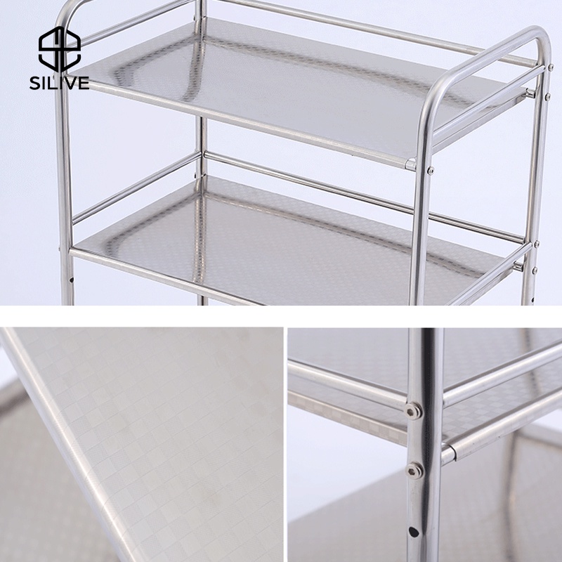 Silive Shop รถเข็นอาหาร แข็งแรง ชั้นวางของ รถเข็นสแตนเลส รุ่นหนา คุณภาพดี  # B-D111 รูปที่ 5