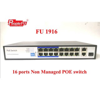 FU 1916 PoE Switch Hub สำหรับกล้องวงจรปิดแบบ IP