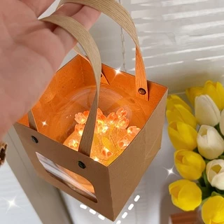 ดอกไม้อมตะ DIY ทิวลิป สวยงาม ไฟกลางคืน ตกแต่งห้อง ของขวัญวันเกิด