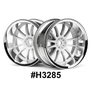 HPI 3285 WORK XSA 02C WHEELS 26mm CHROME/WHITE (9mm OFFSET)