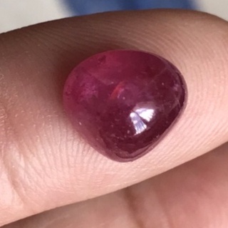 5.43 CT. พลอยทับทิมแดง หยดน้ำ เผาใหม่ NATURAL RED MADAGASCAR RUBY GLASS FILLED PEAR CABOCHON