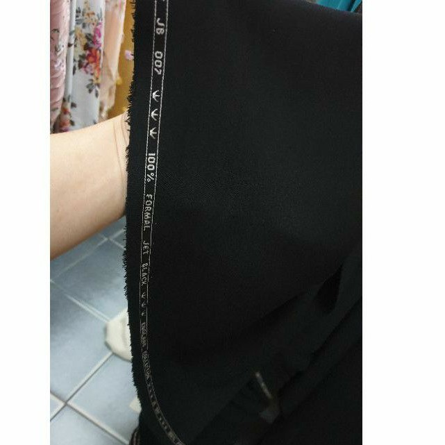 ผ้า ซุปเปอร์แบล็ค jet black BM อาบาย่า อินโด ดีที่สุด ดำสนิท หนา หนัก ทิ้งตัว ไม่ยับ นำเข้าจากต่างประเทศ