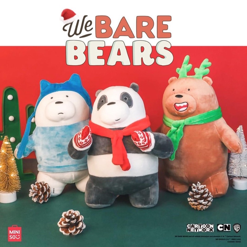 We Bare Bear  X’Mas 2020 ตุ๊กตาวีแบร์แบร์ ของแท้ 💯