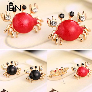 X Ibn Life Crab ต่างหูโลหะผสมสีทองรูปปู