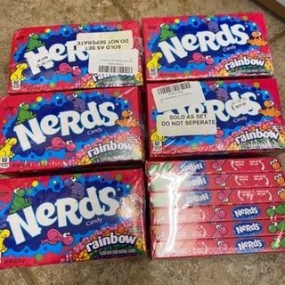 ขนมยอดฮิต หาทานยาก American USA CANDY Wonka Nerds Rainbow / Double Color For Sugar Power Nerds กล่องกลาง ปริมาณ 141 กรัม